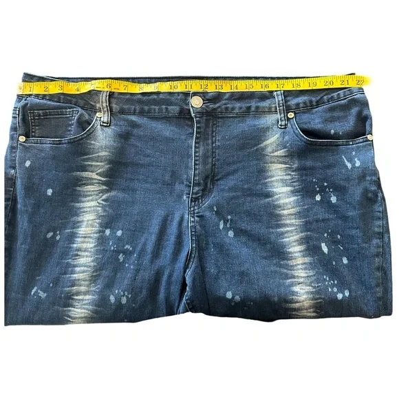 Nolita Hydraulic mid rise blue denim Jeans with Splatter size 24W Y2K - Picture 4 of 10